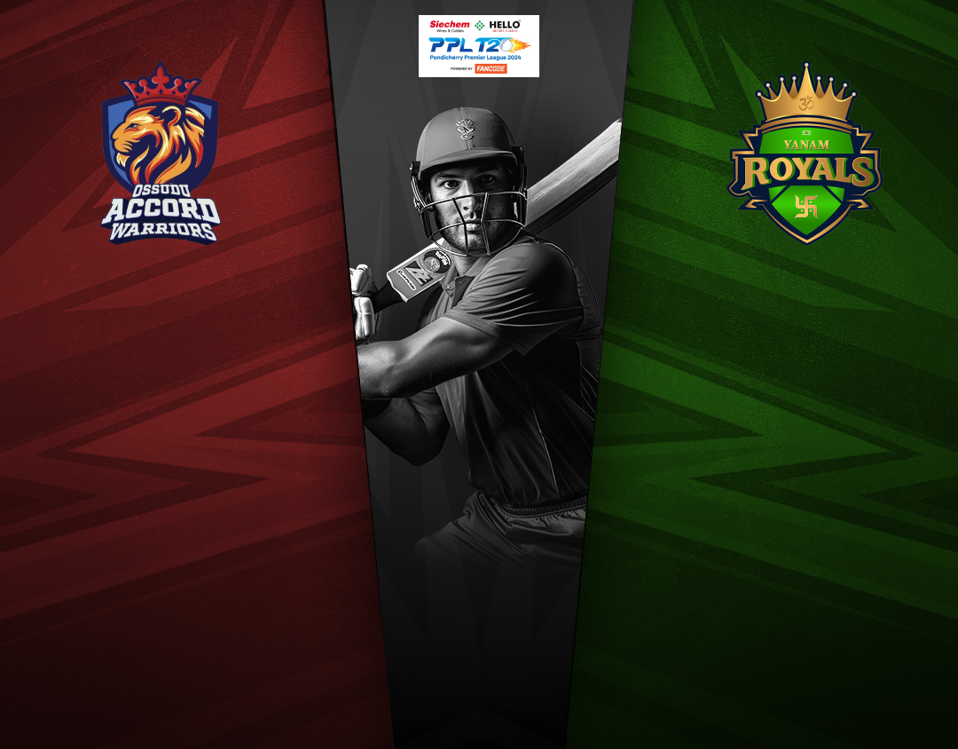 Match 5 of pondicherry premier league, 2024: ossudu accord warriors vs yanam royals banner