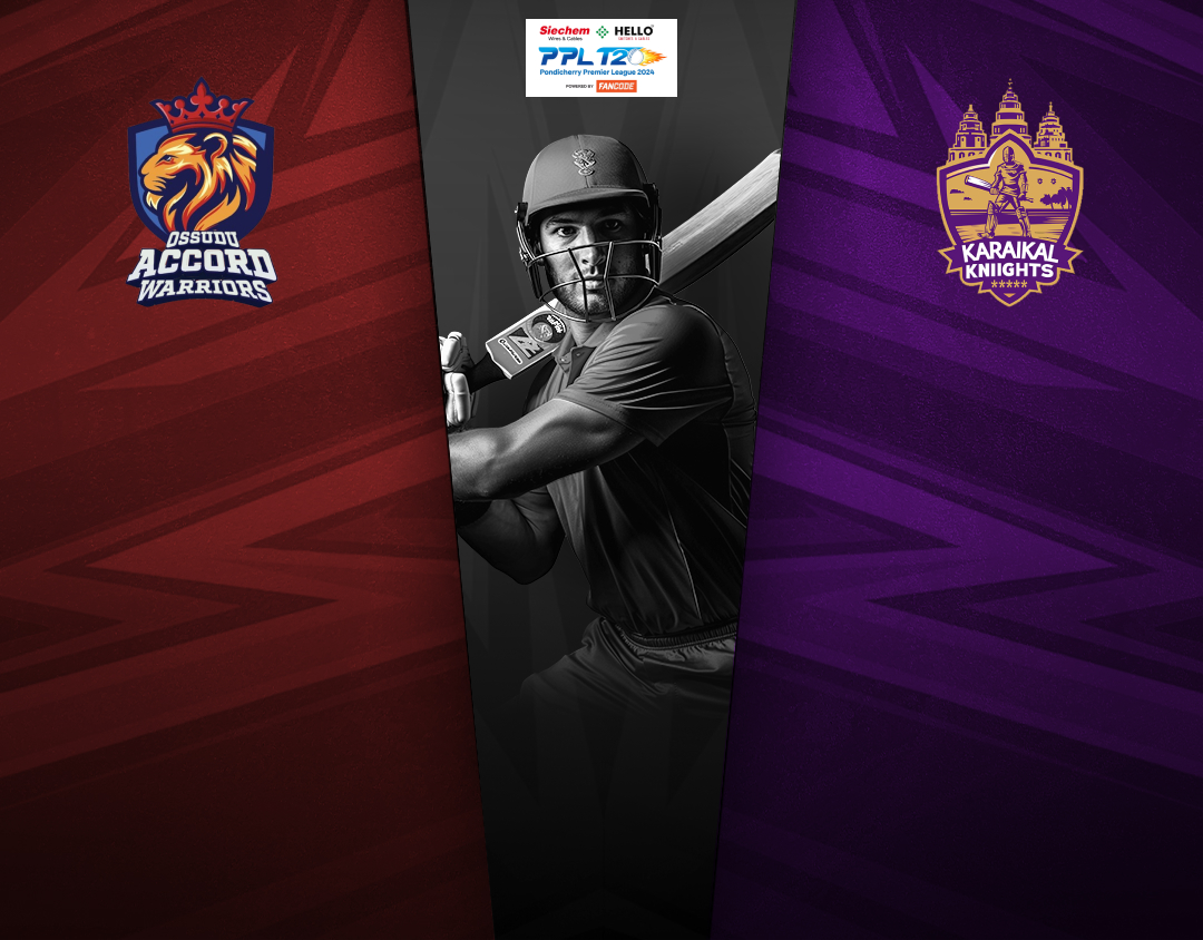 Match 8 of pondicherry premier league, 2024: ossudu accord warriors vs karaikal kniights banner