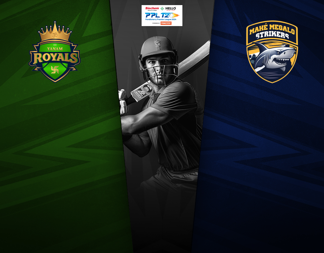 Match 12 of pondicherry premier league, 2024: yanam royals vs mahe megalo strikers banner