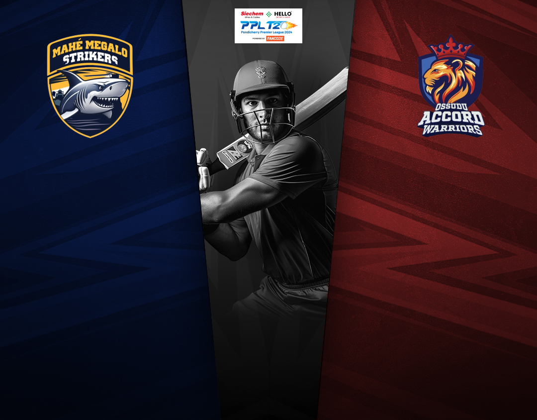 Match 13 of pondicherry premier league, 2024: mahe megalo strikers vs ossudu accord warriors banner