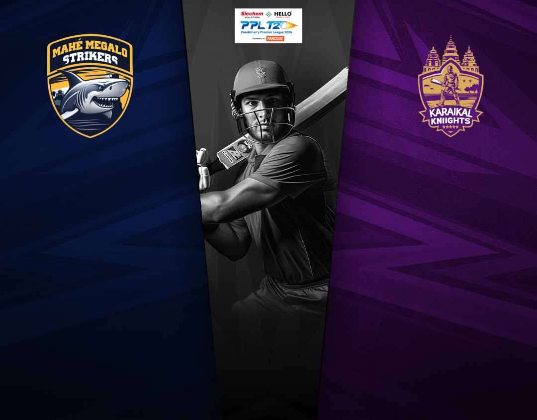 Match 25 of pondicherry premier league, 2024: mahe megalo strikers vs karaikal kniights banner