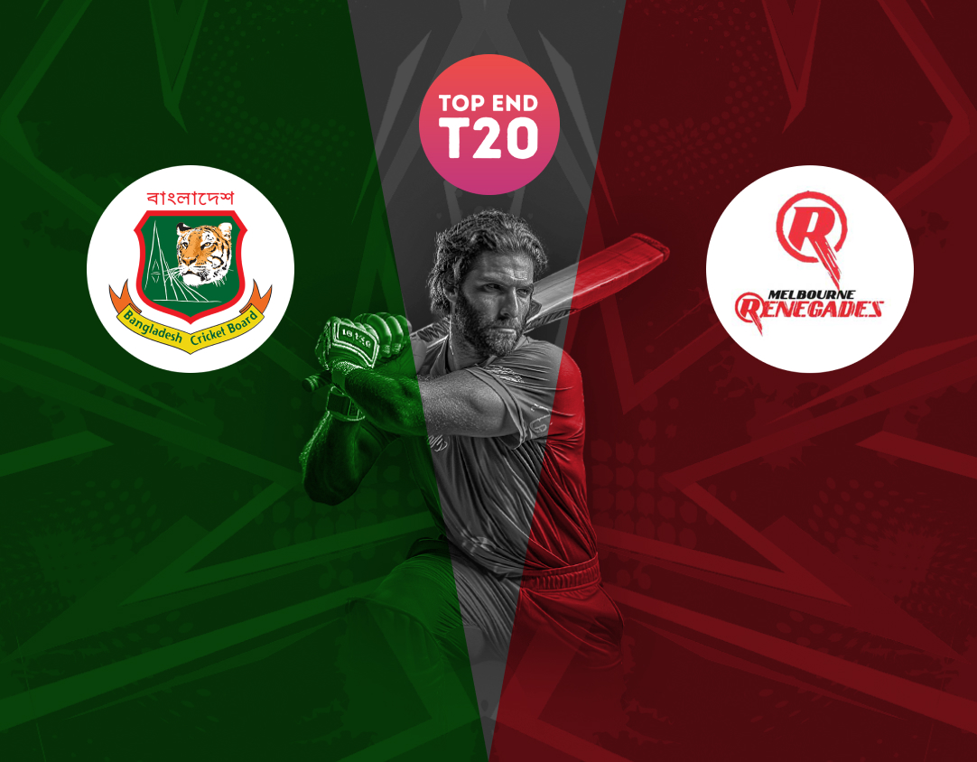Match 5 of top end t20 series, 2024: bangladesh a vs melbourne renegades academy banner