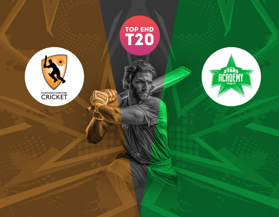 Match 18 of top end t20 series, 2024: northern territory strike vs melbourne stars academy banner