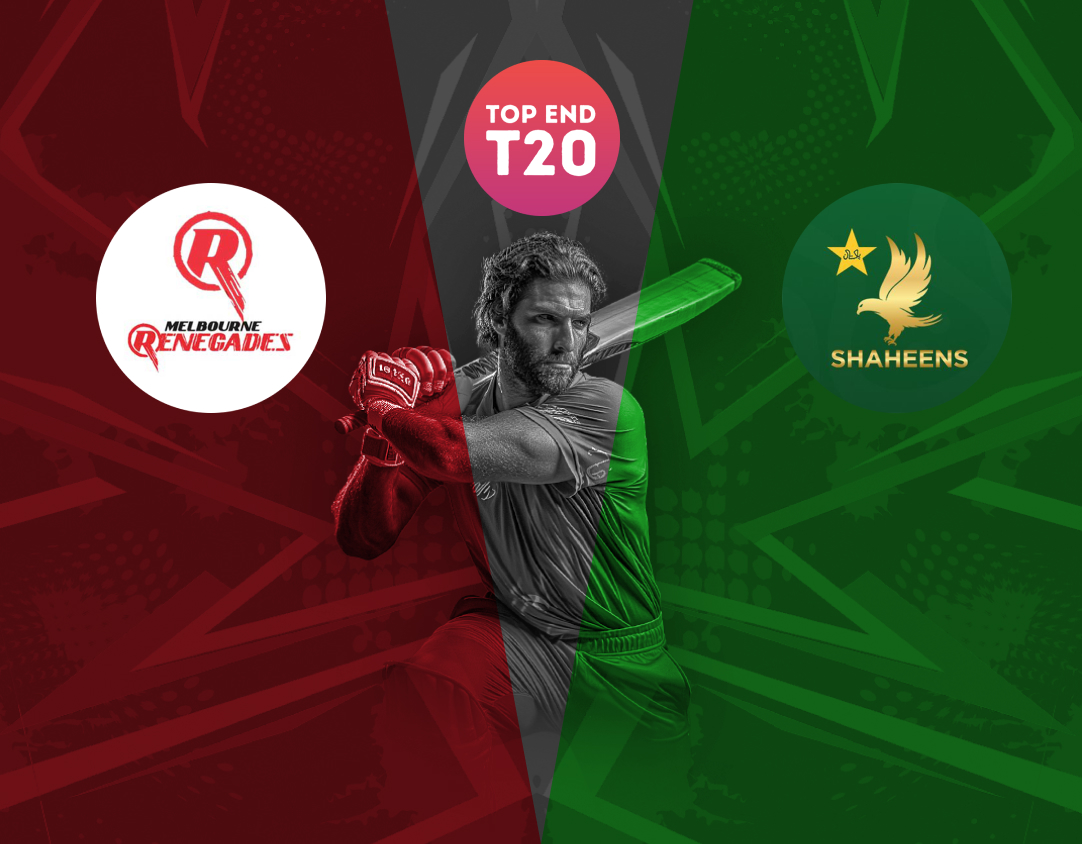 Match 21 of top end t20 series, 2024: melbourne renegades academy vs pakistan shaheens banner