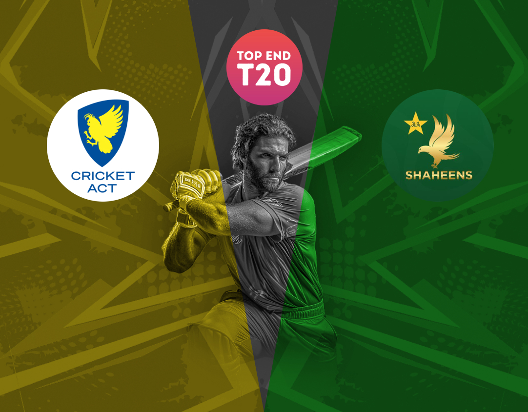 Match 27 of top end t20 series, 2024: australian capital territory vs pakistan shaheens banner