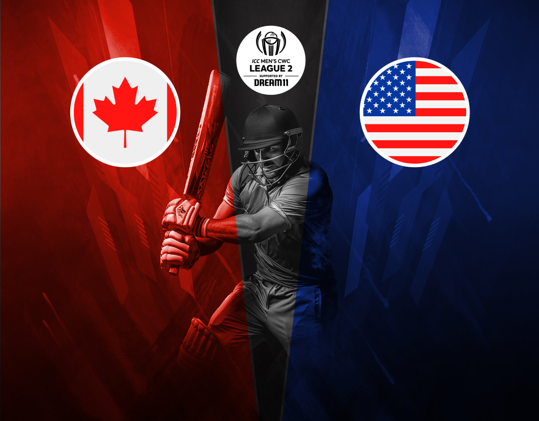 Match 2 of icc cwc league 2, 2023-27: canada vs usa banner