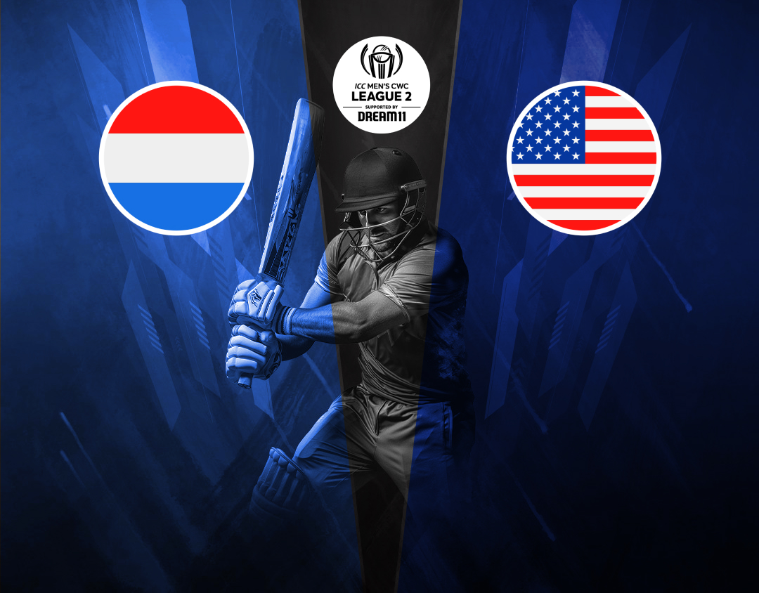 Match 3 of icc cwc league 2, 2023-27: netherlands vs usa banner