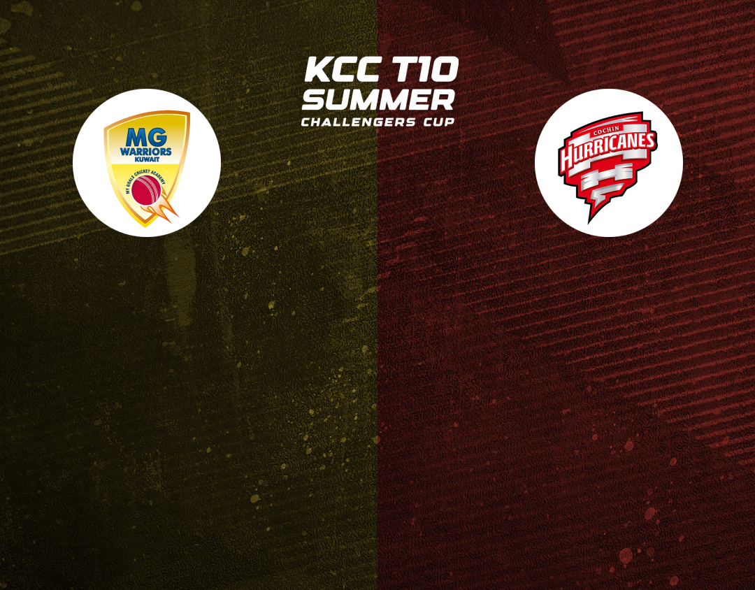 Match 3 of kcc t10 summer challengers cup, 2024: kuwait mavericks vs cochin hurricanes banner