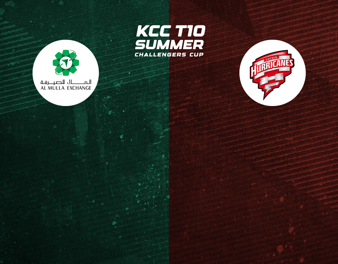 Eliminator of kcc t10 summer challengers cup, 2024: cochin hurricanes vs al mulla exchange - b banner