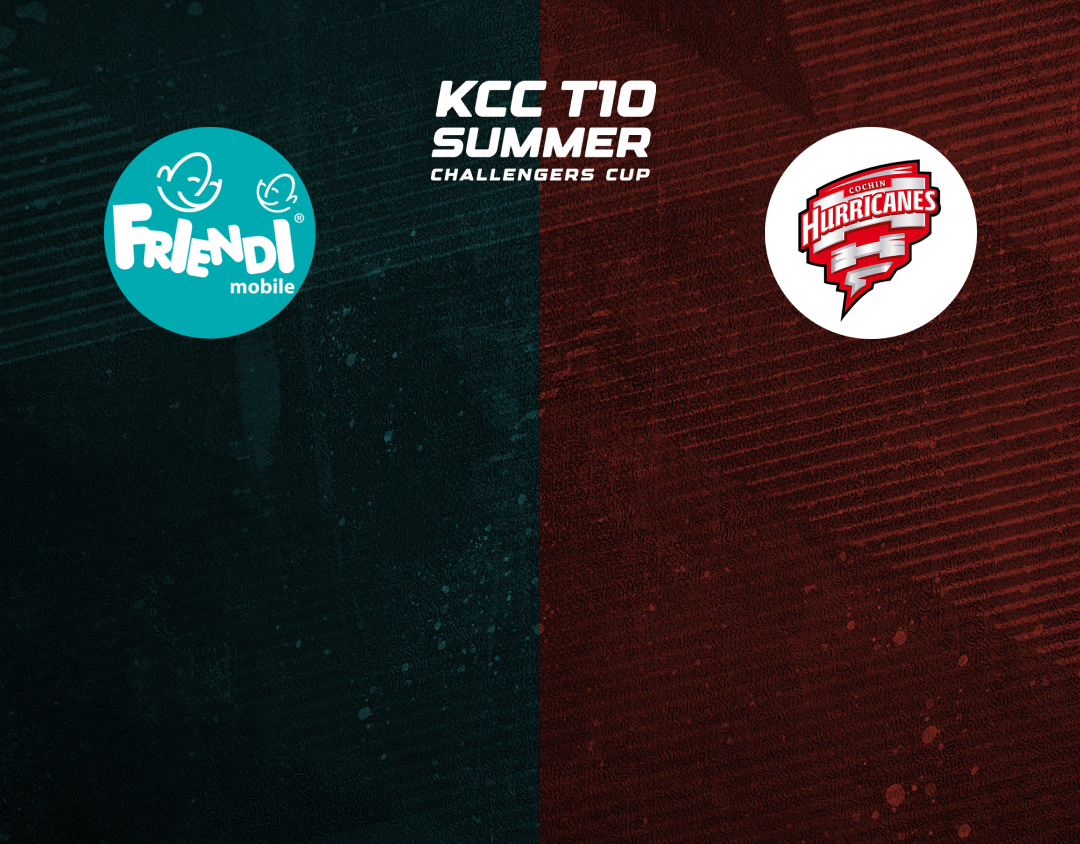 Match 21 of kcc t10 summer challengers cup, 2024: friendi mobile vs cochin hurricanes banner