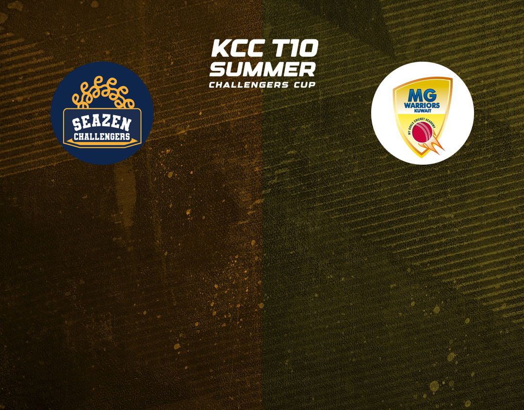 Match 34 of kcc t10 summer challengers cup, 2024: seazen challengers vs kuwait mavericks banner