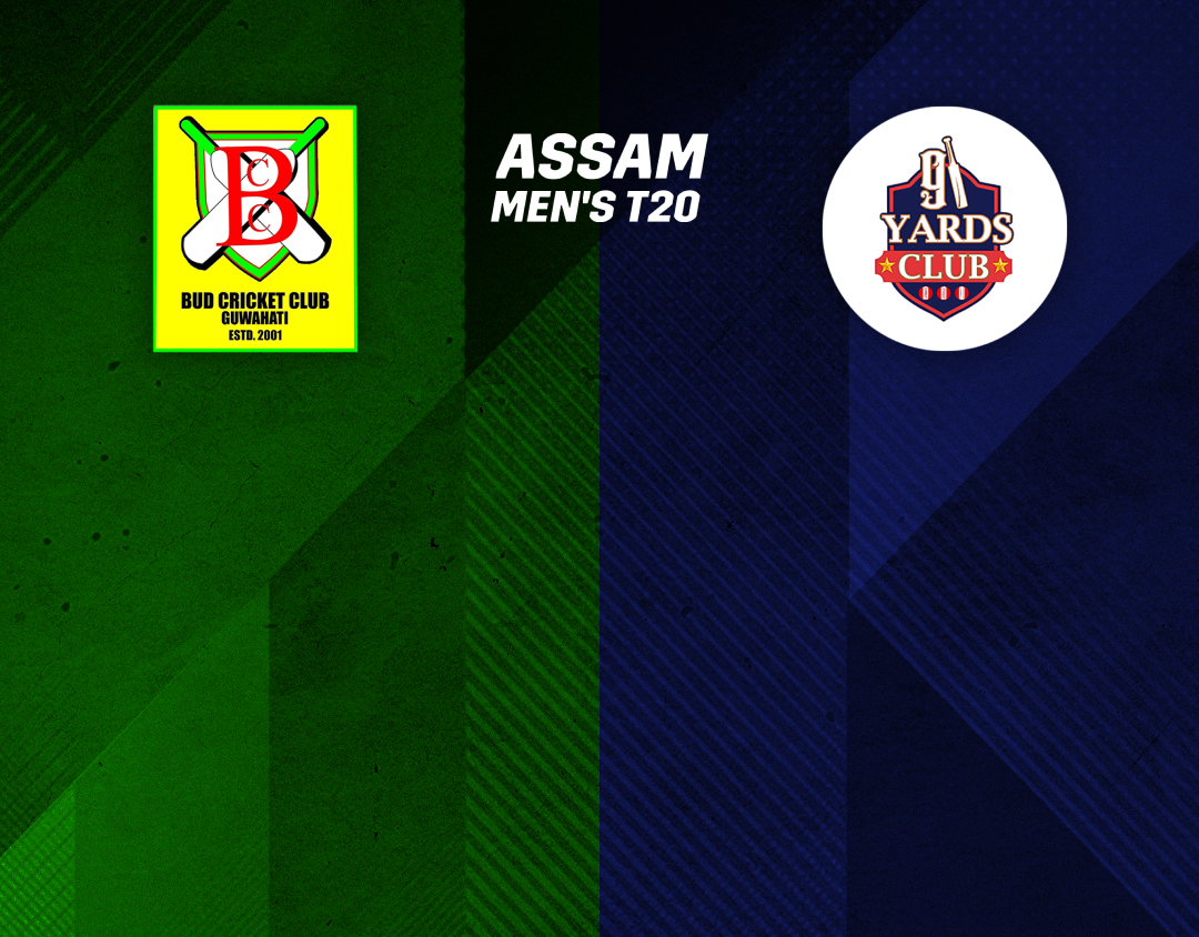Match 28 of assam men's t20: bud cricket club vs 91 yards club banner