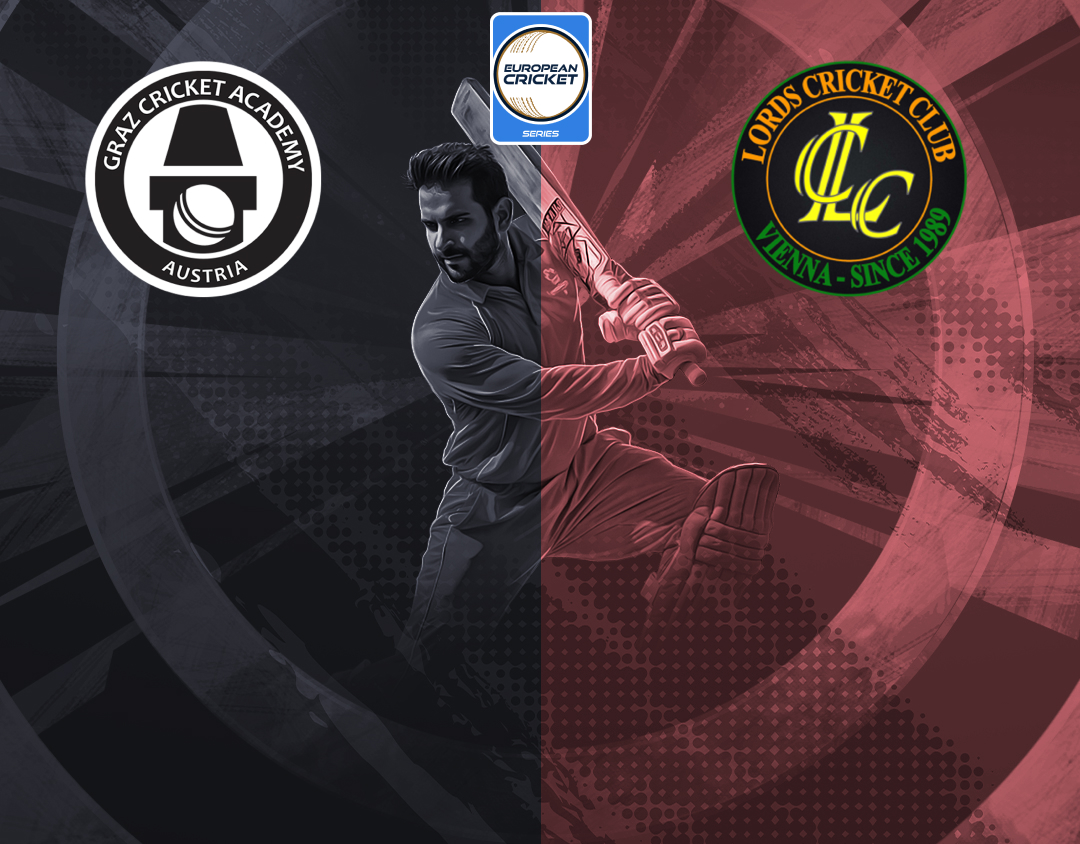 Match 33 of ecs austria, 2024: graz cricket academy vs lords cc banner