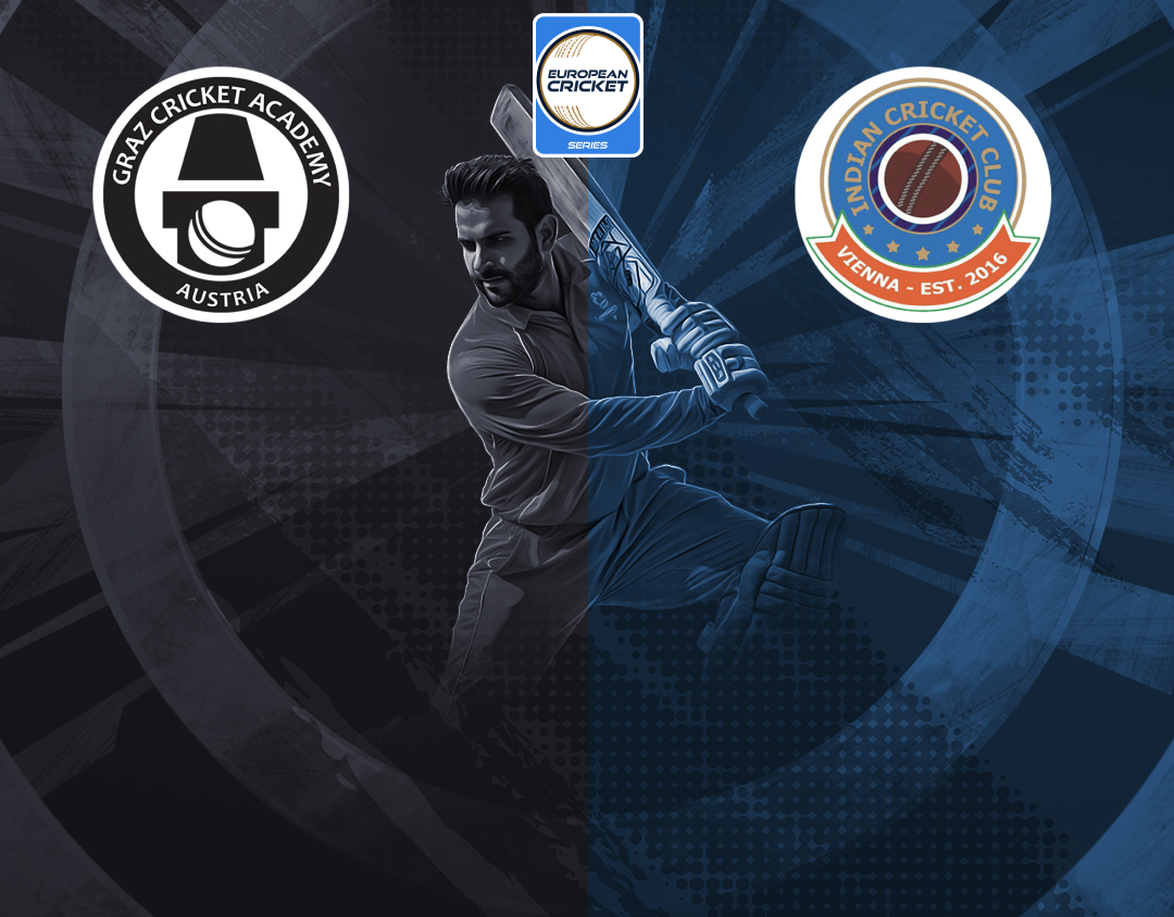 Match 34 of ecs austria, 2024: graz cricket academy vs indian cc vienna banner