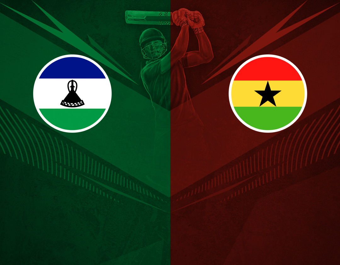 Match 7 of icc men's t20 wc africa sub regional qualifier a: lesotho vs ghana banner