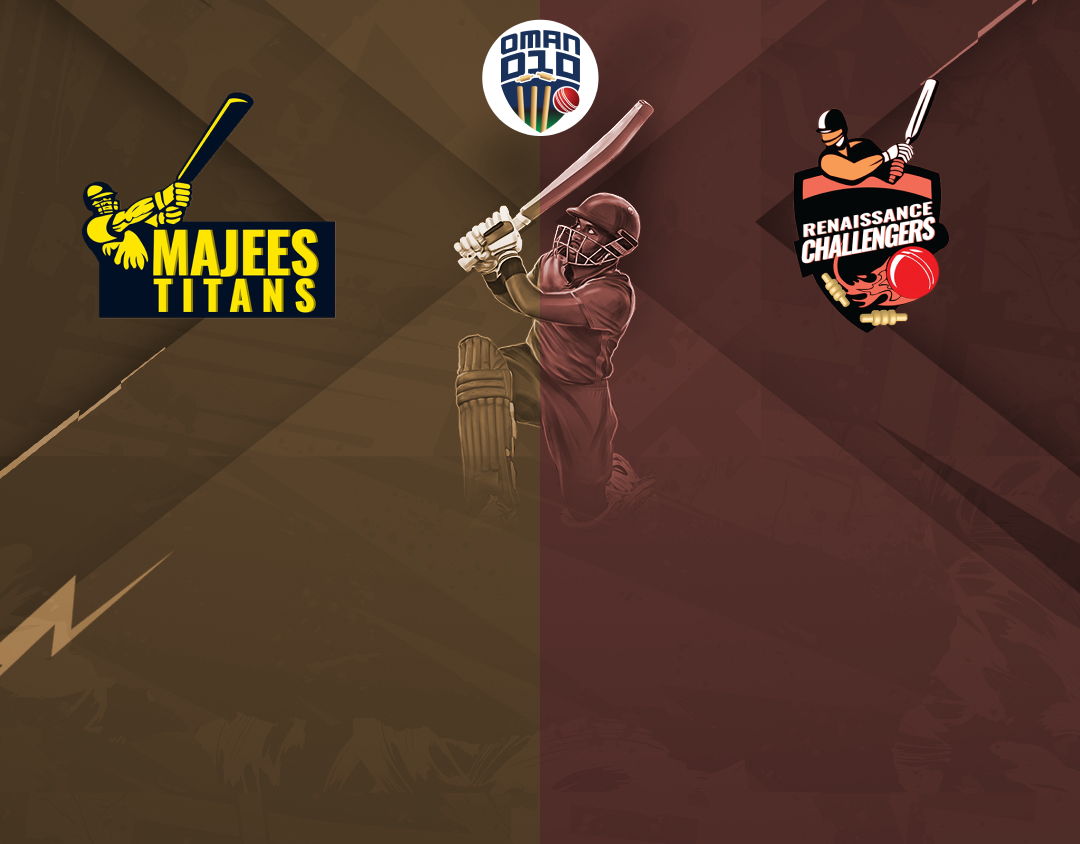 Match 32 of oman d10 league, 2024: majees titans vs renaissance challengers banner