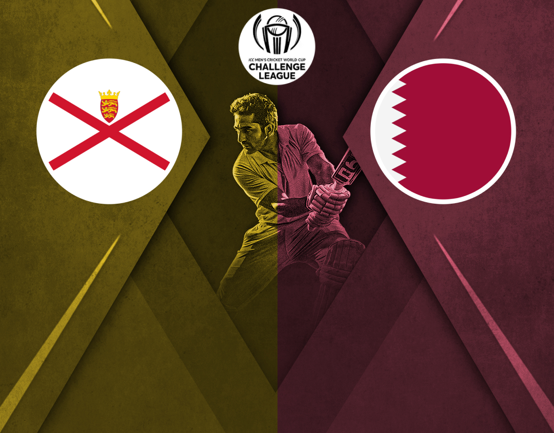 Match 3 of icc cwc challenge league a, 2024-26: jersey vs qatar banner