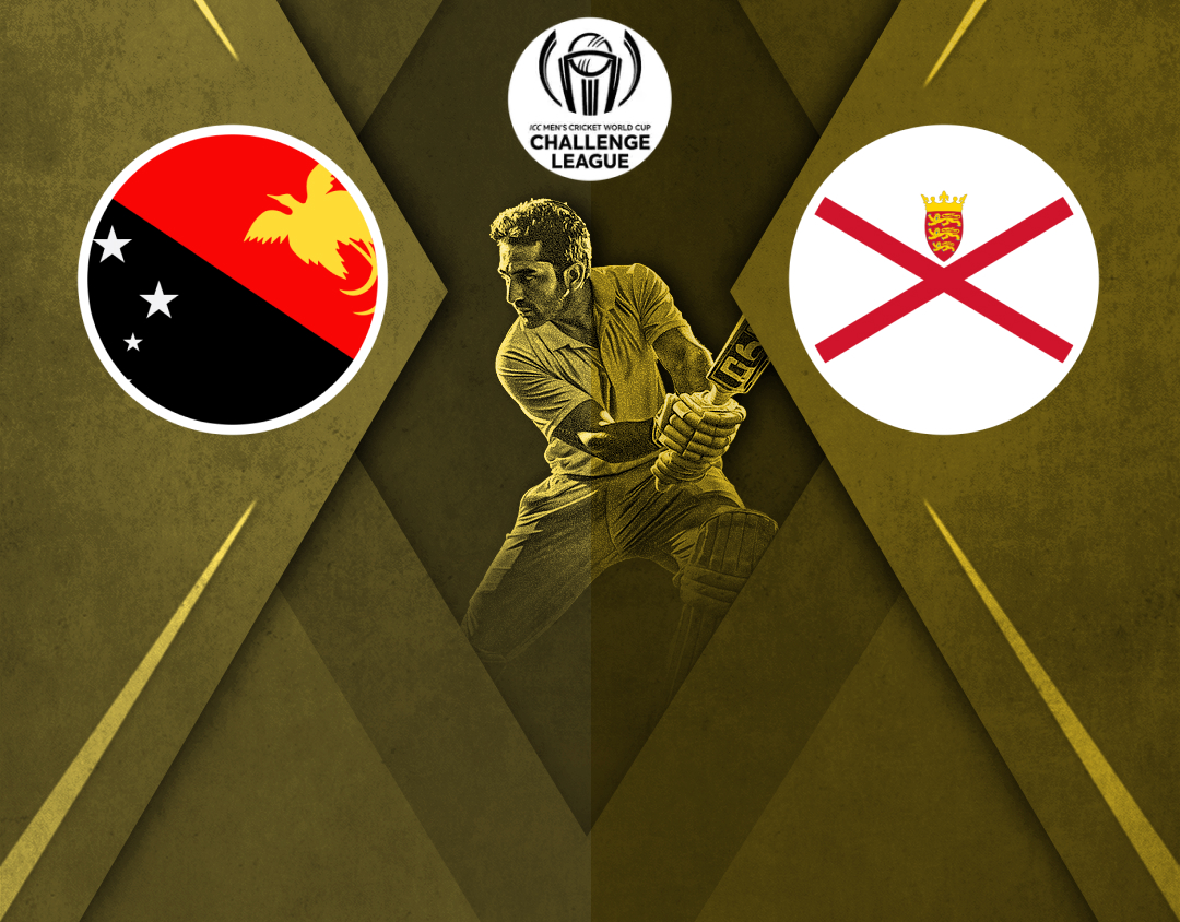 Match 5 of icc cwc challenge league a, 2024-26: papua new guinea vs jersey banner
