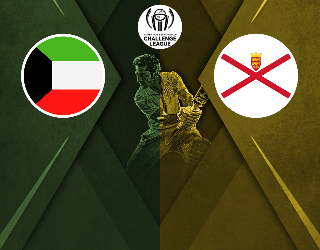 Match 8 of icc cwc challenge league a, 2024-26: kuwait vs jersey banner