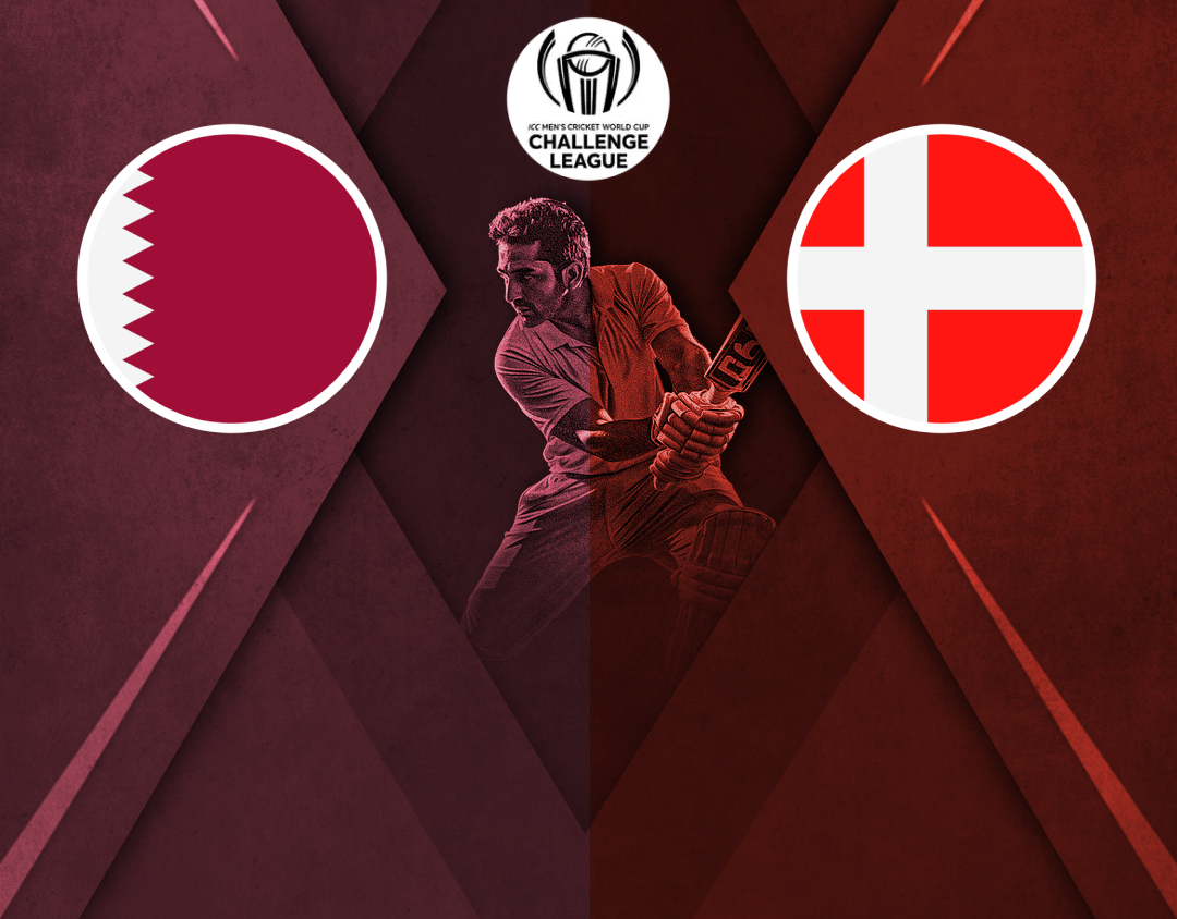 Match 10 of icc cwc challenge league a, 2024-26: qatar vs denmark banner