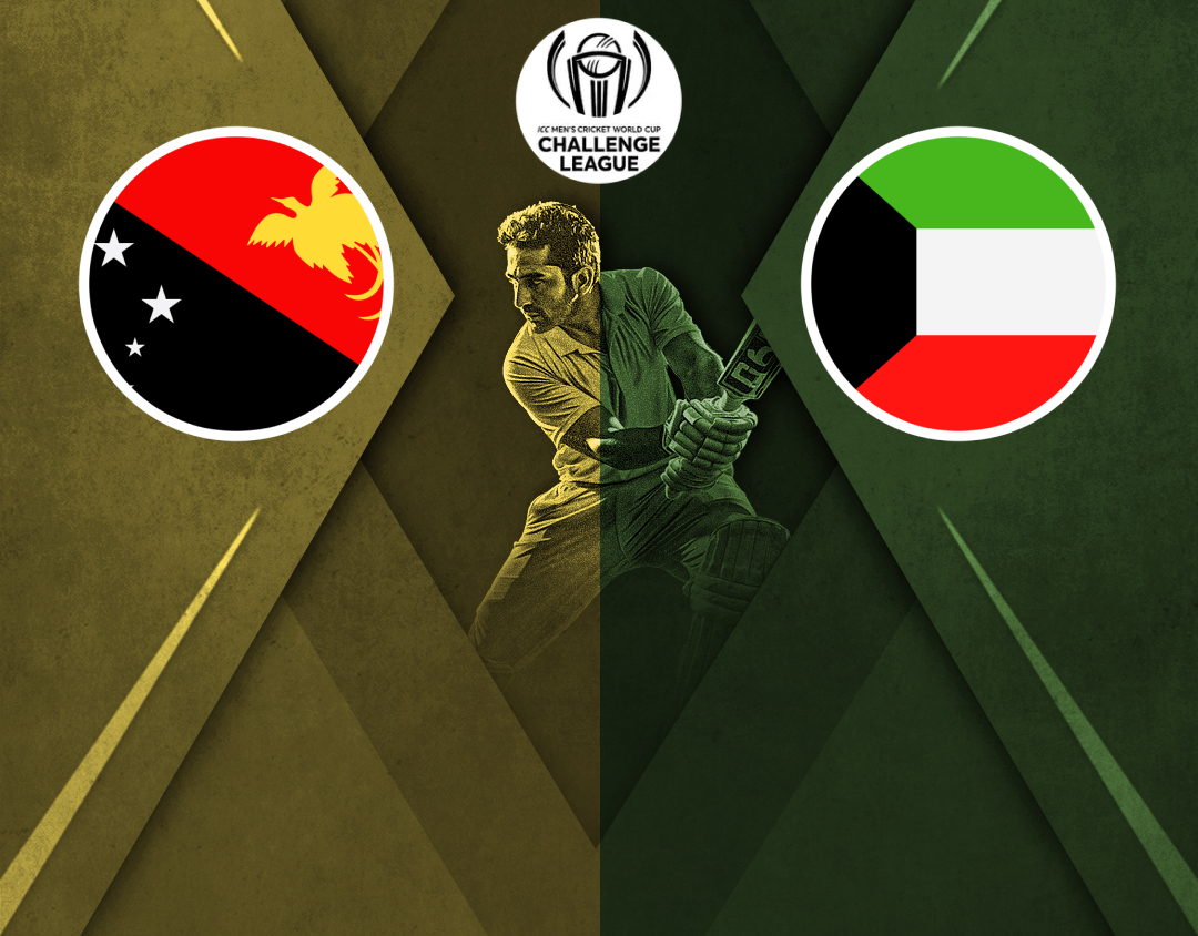 Match 13 of icc cwc challenge league a, 2024-26: papua new guinea vs kuwait banner