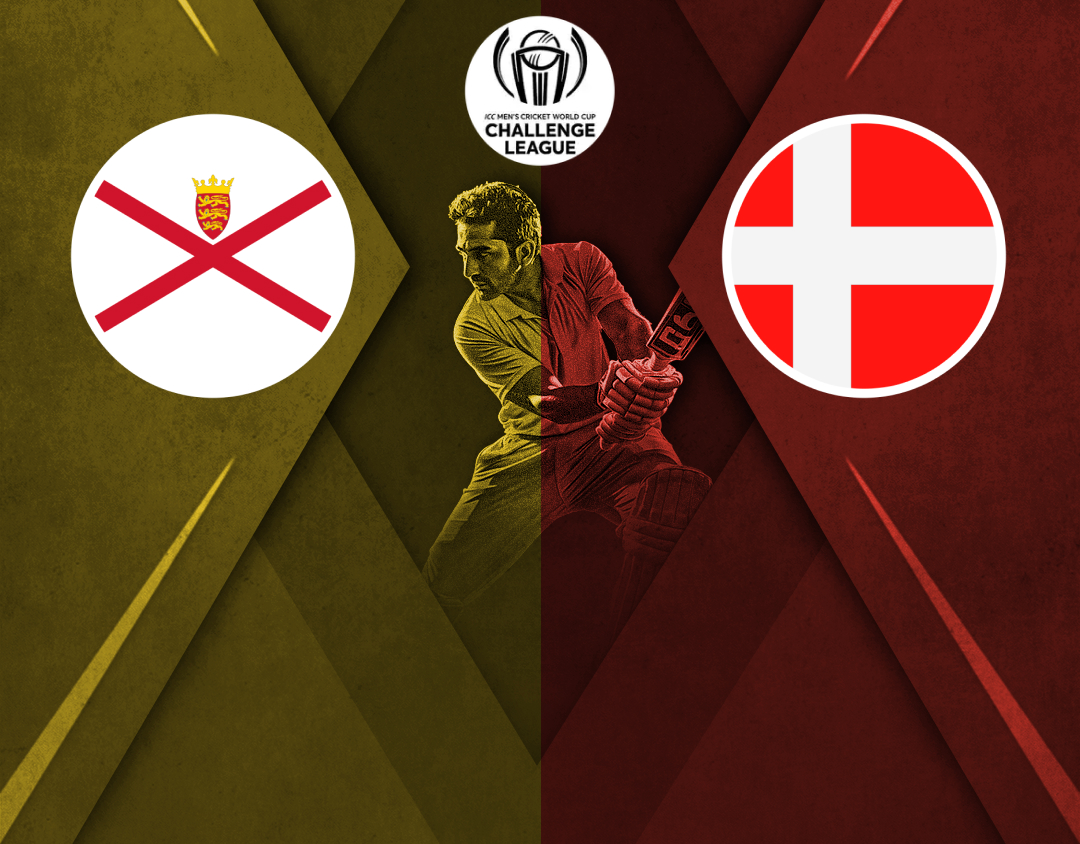 Match 15 of icc cwc challenge league a, 2024-26: jersey vs denmark banner