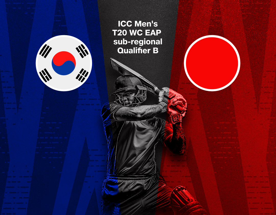 Match 10 of icc men's t20 wc eap sub-regional qualifier b: south korea vs japan banner
