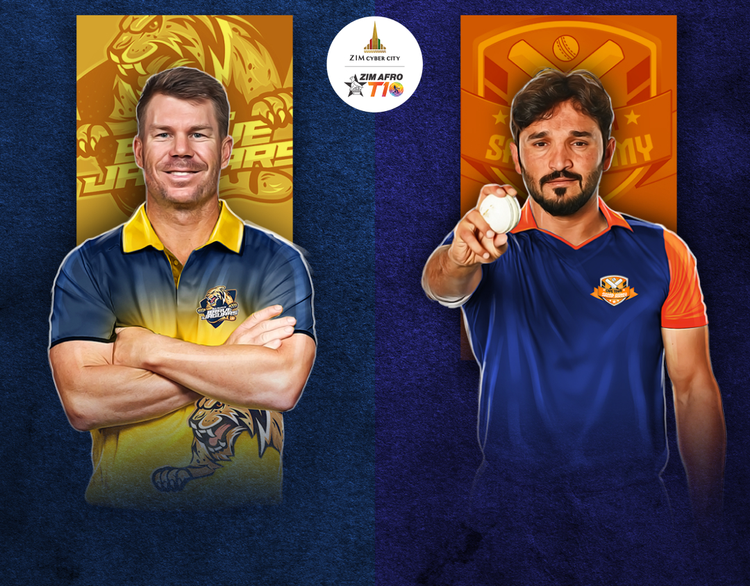 Match 6 of zim afro t10, 2024: bulawayo brave jaguars vs cape town samp army banner