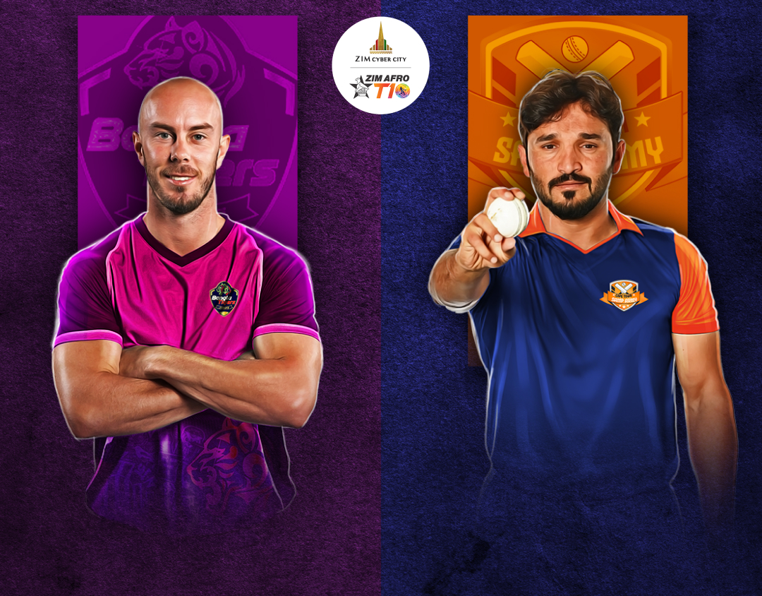 Final of zim afro t10, 2024: joburg bangla tigers vs cape town samp army banner