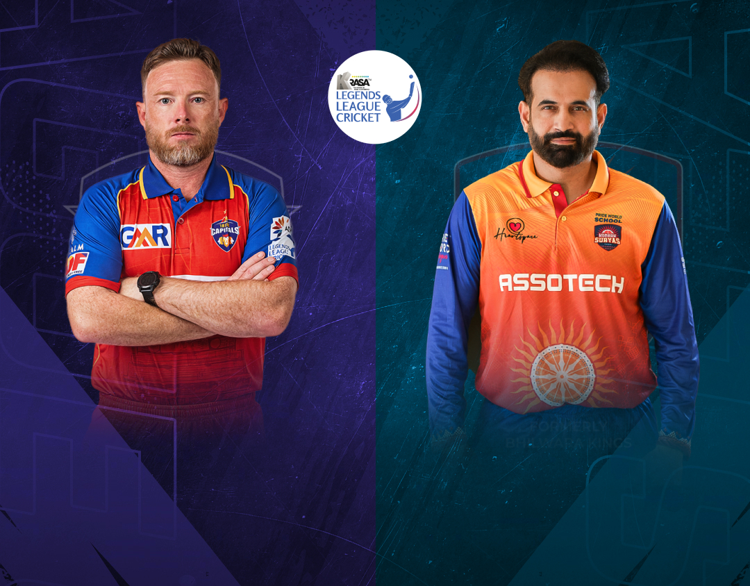 Match 9 of legends league cricket, 2024: india capitals vs konark suryas odisha banner