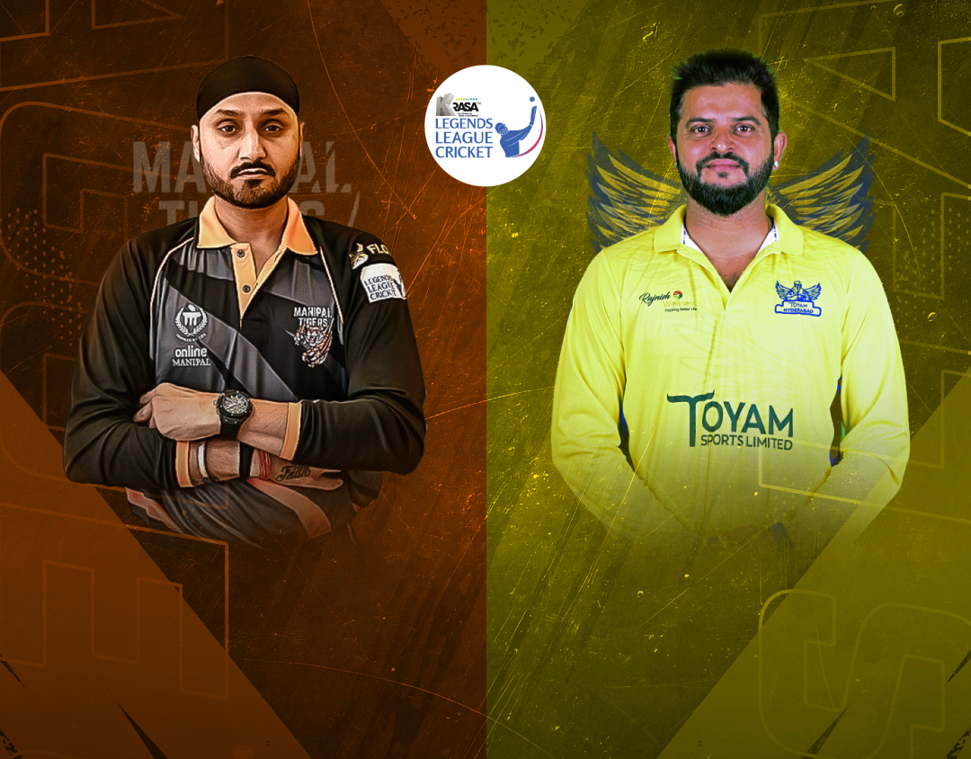 Match 13 of legends league cricket, 2024: manipal tigers vs toyam hyderabad banner