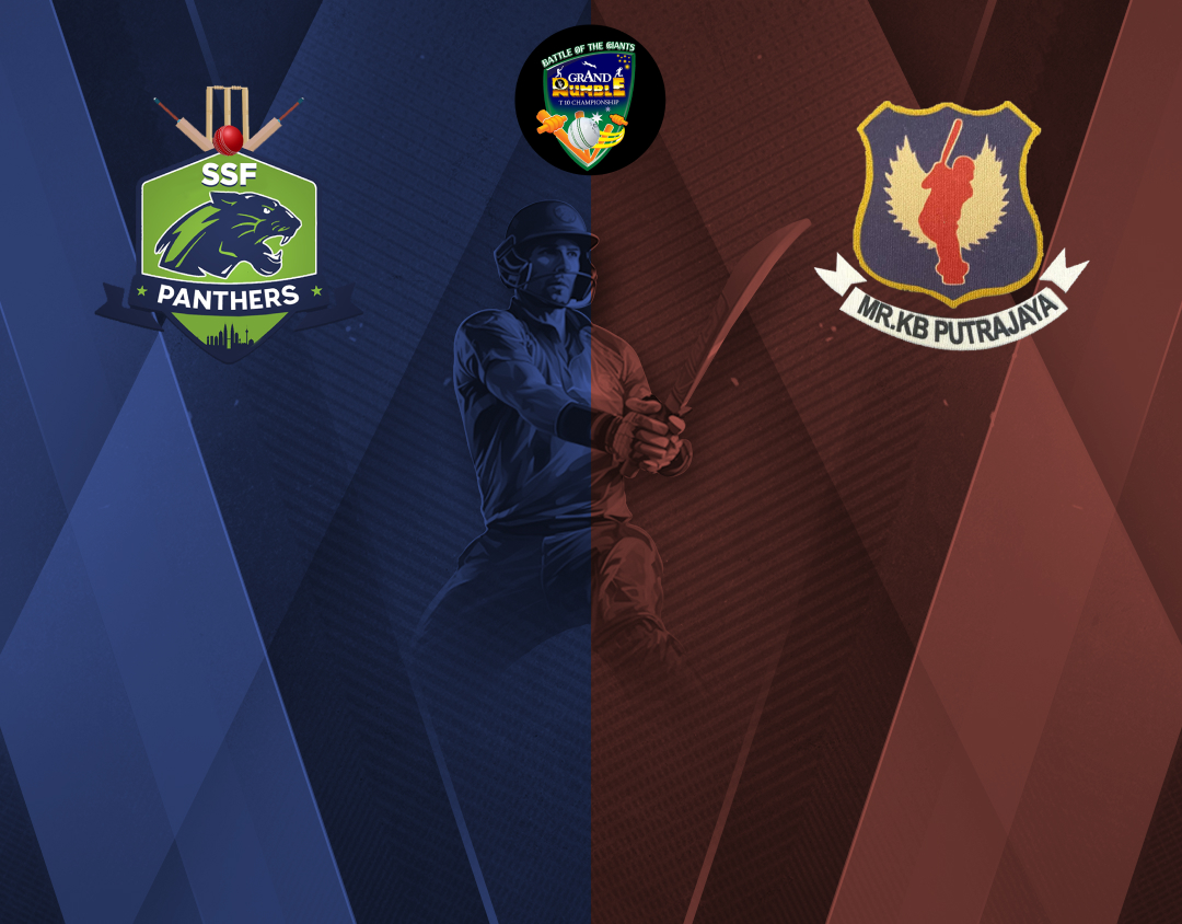 Match 2 of grand rumble t10 championship season 4, 2024: sff panthers, malaysia vs mr kb putrajaya cc banner