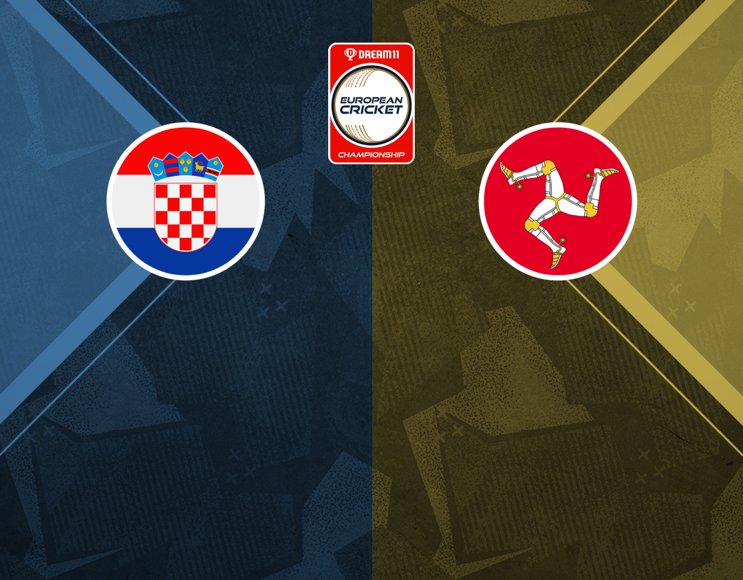Group 1 - match 5 of dream11 european cricket championship, 2024: croatia vs isle of man banner