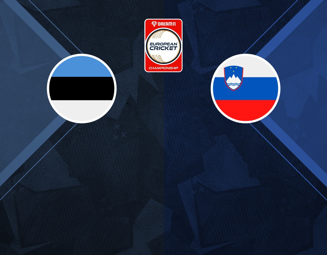 Group 1 - match 10 of dream11 european cricket championship, 2024: estonia vs slovenia banner