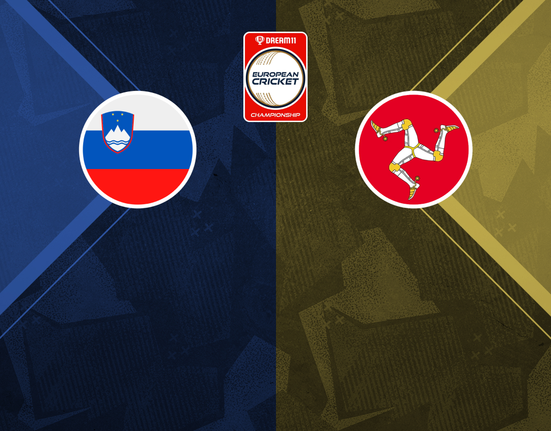 Group 1 - match 14 of dream11 european cricket championship, 2024: slovenia vs isle of man banner