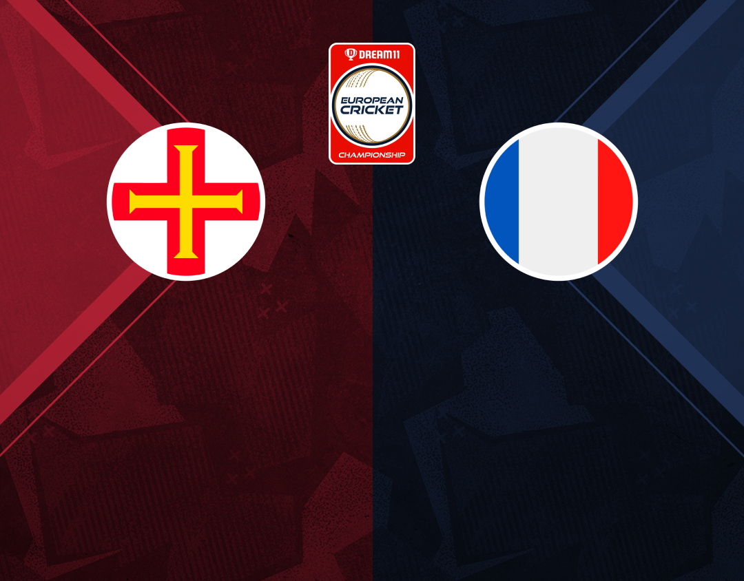 Group a - match 6 of dream11 european cricket championship, 2024: guernsey vs france banner