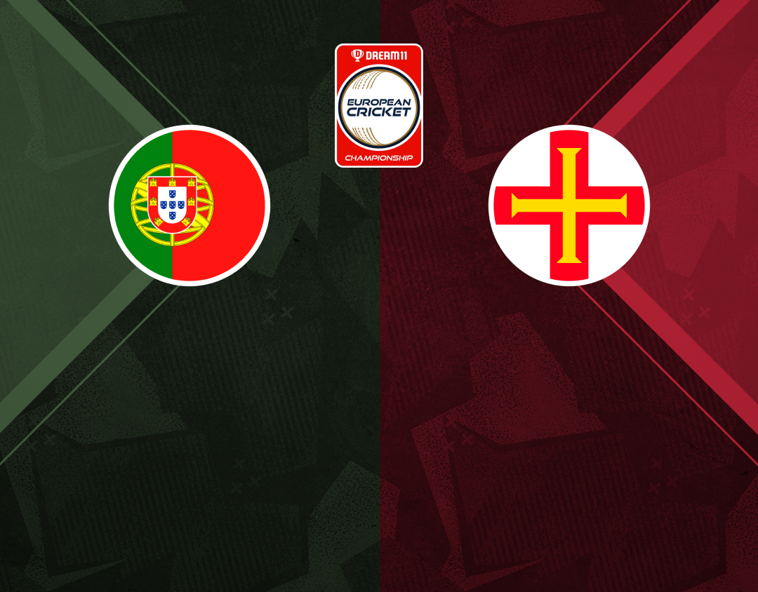 Group a - match 8 of dream11 european cricket championship, 2024: portugal vs guernsey banner