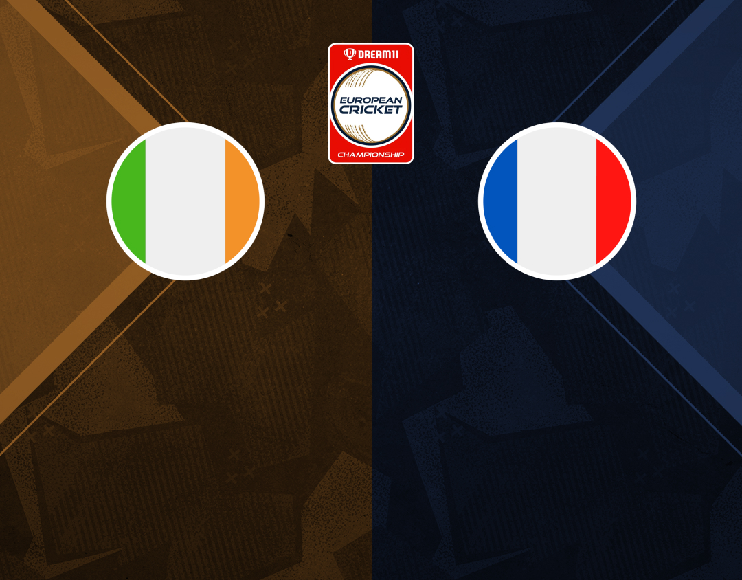 Group a - match 9 of dream11 european cricket championship, 2024: ireland xi vs france banner
