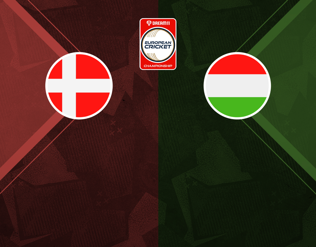 Match #69 of dream11 european cricket championship, 2024: denmark vs hungary banner