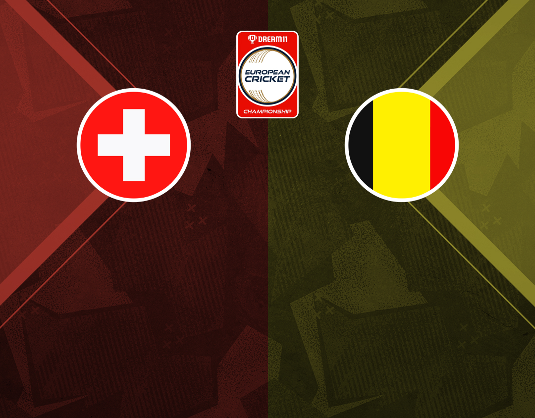 Match #81 of dream11 european cricket championship, 2024: switzerland vs belgium banner