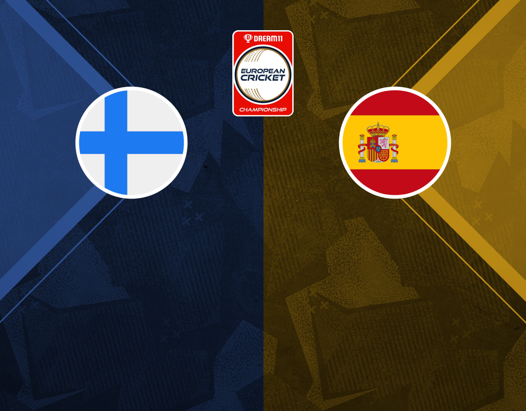 Match #82 of dream11 european cricket championship, 2024: finland vs spain banner