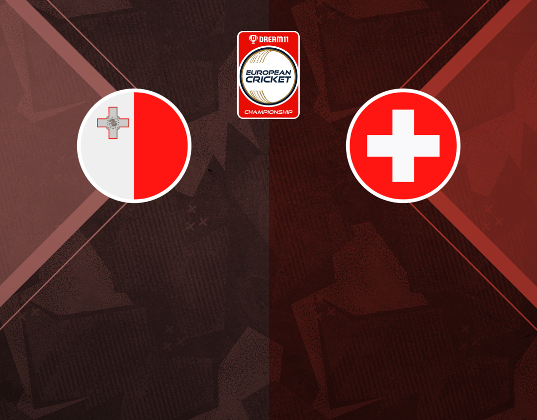 Match #83 of dream11 european cricket championship, 2024: malta vs switzerland banner