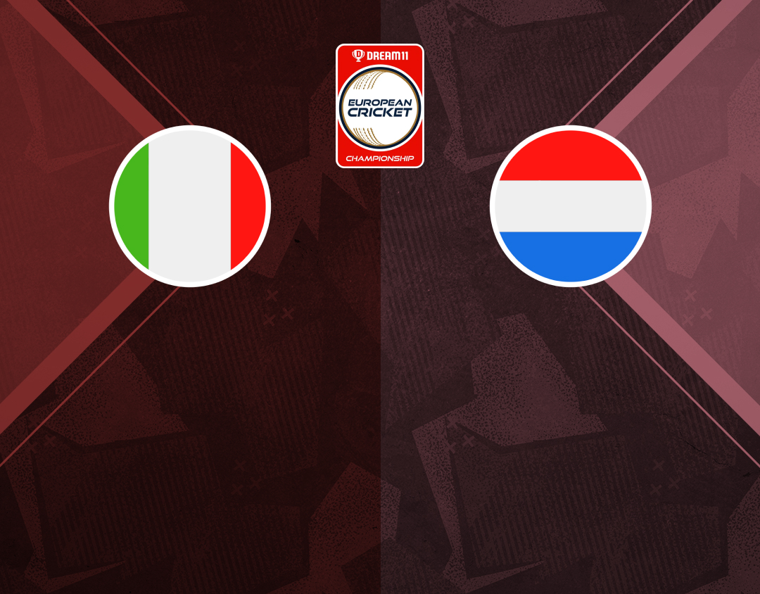 Match #91 of dream11 european cricket championship, 2024: italy vs netherlands xi banner
