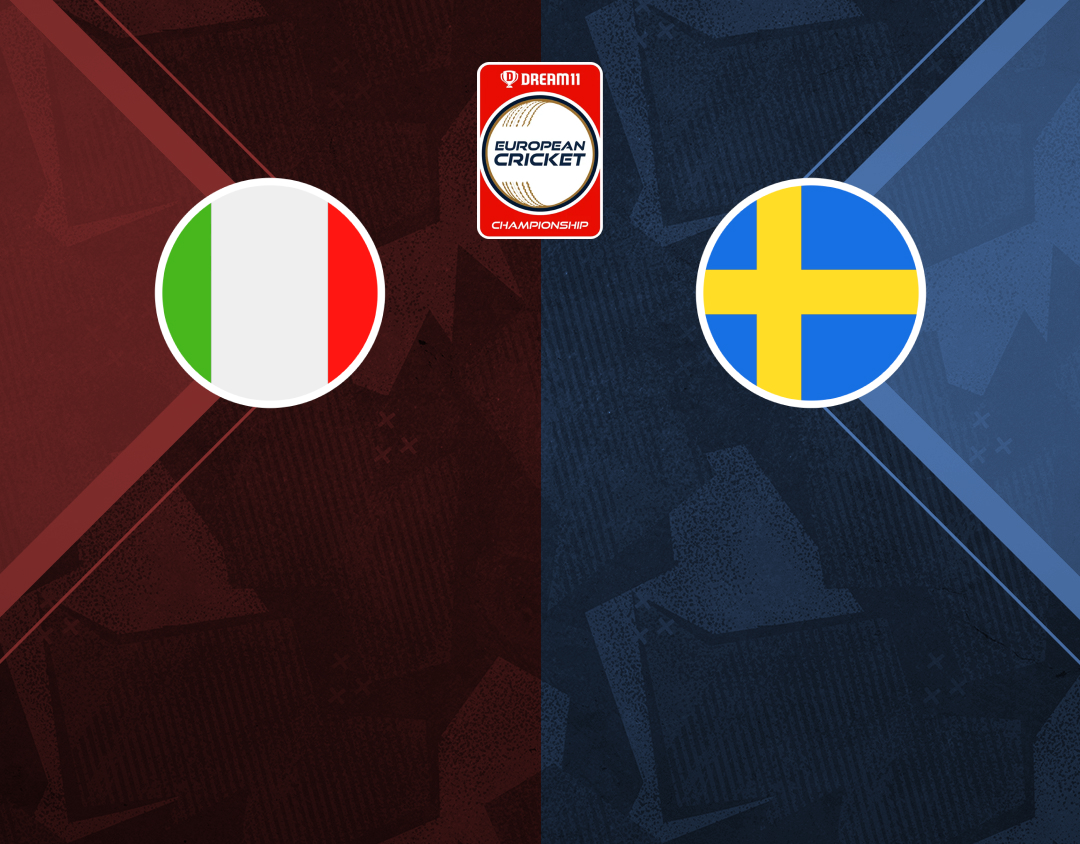 Match #98 of dream11 european cricket championship, 2024: italy vs sweden banner