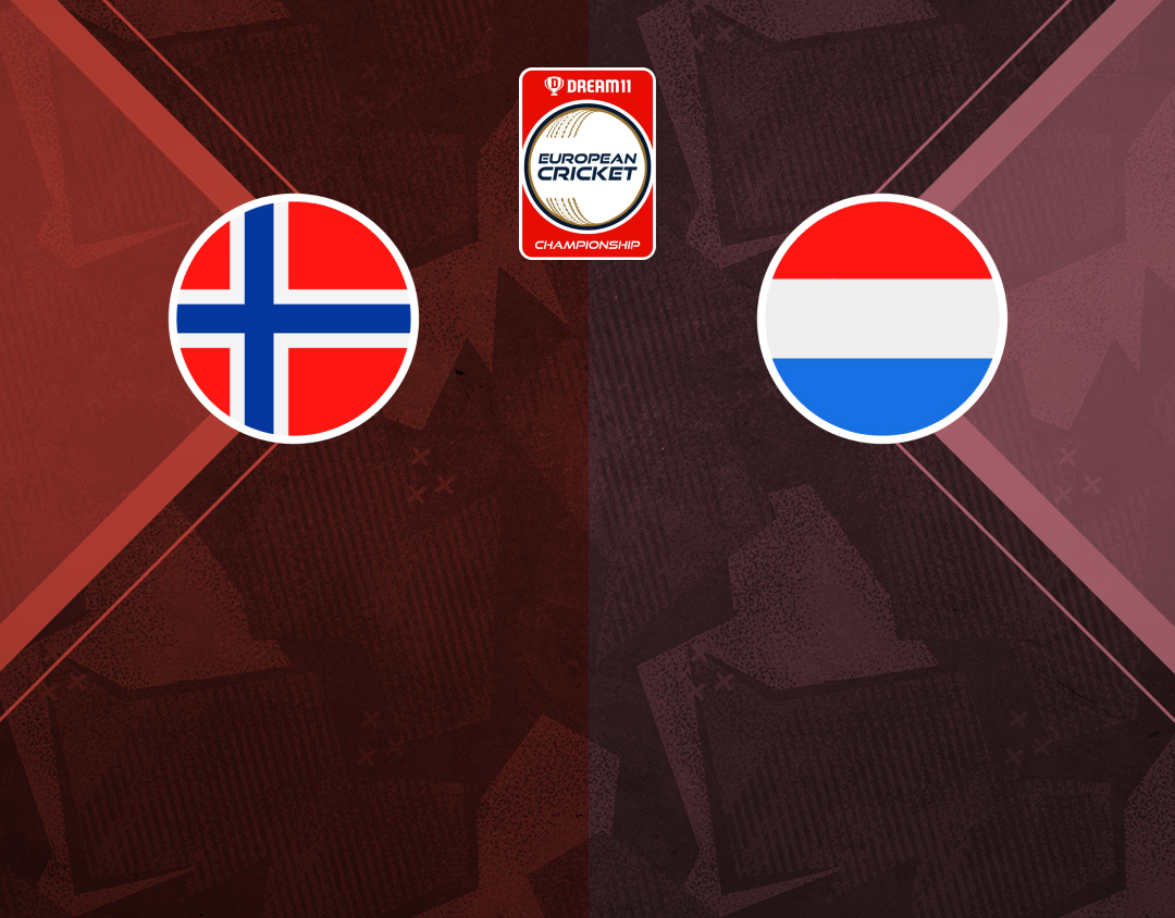 Match #99 of dream11 european cricket championship, 2024: norway vs netherlands xi banner