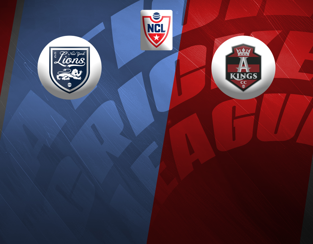 Match #9 of national cricket league, 2024: new york lions cc vs atlanta kings cc banner