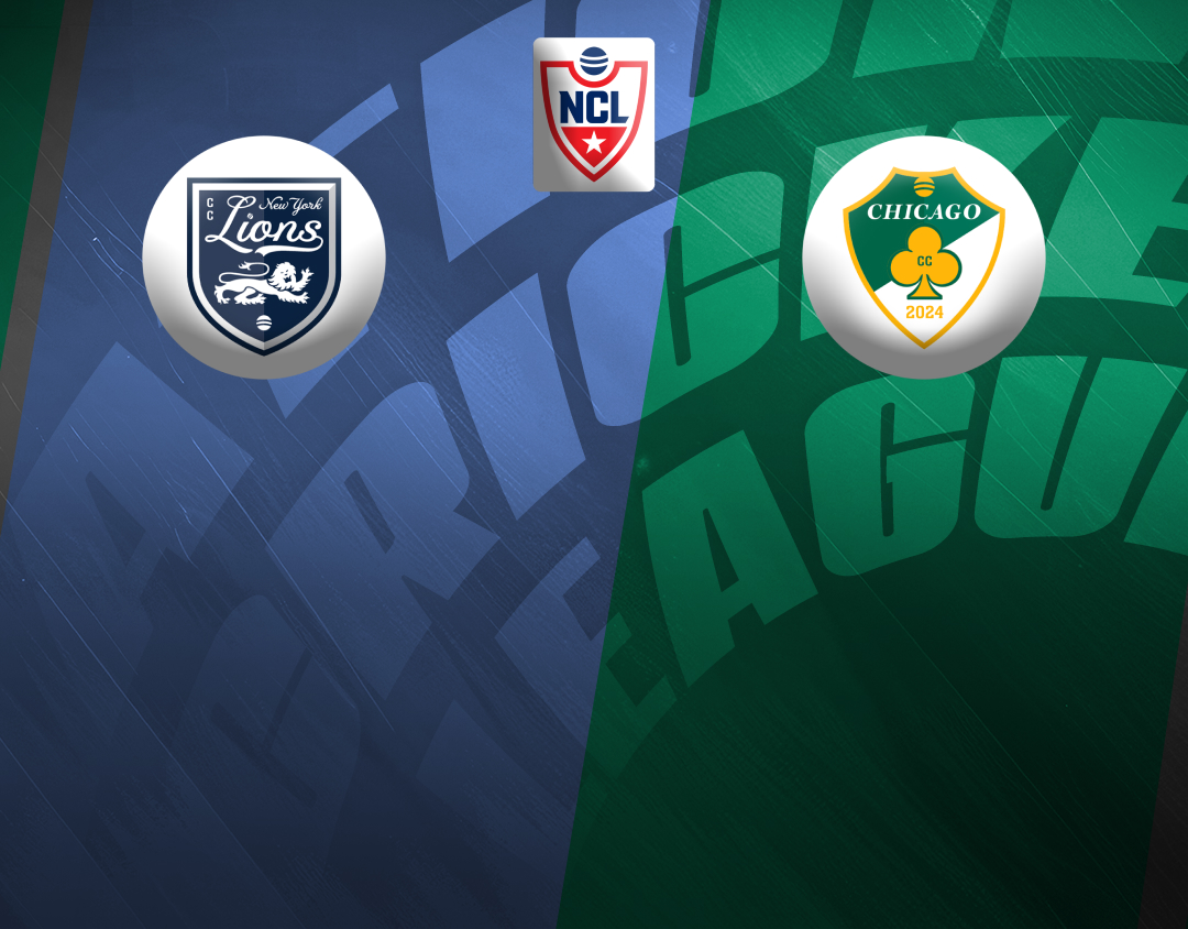 Match #12 of national cricket league, 2024: new york lions cc vs chicago cc banner