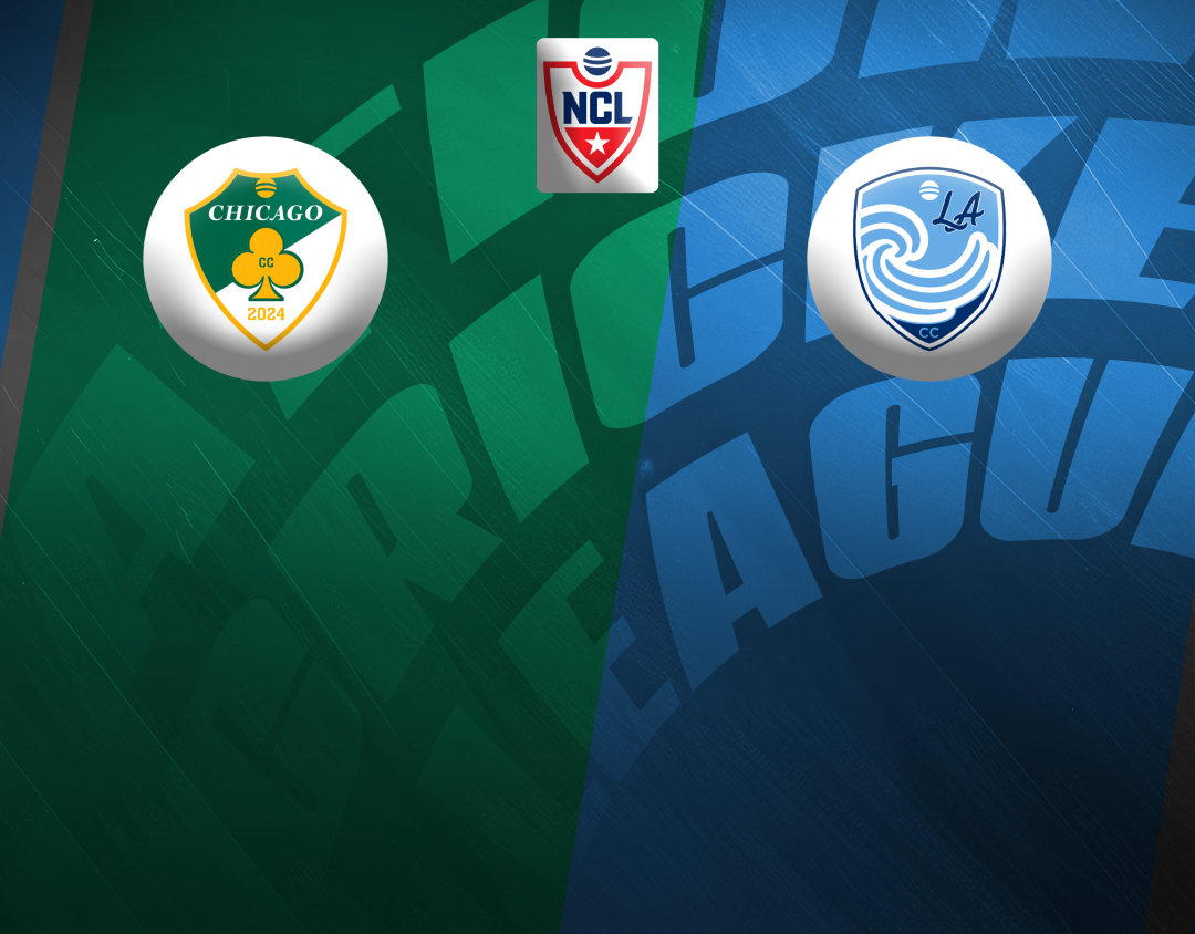 Match #15 of national cricket league, 2024: chicago cc vs los angeles waves cc banner