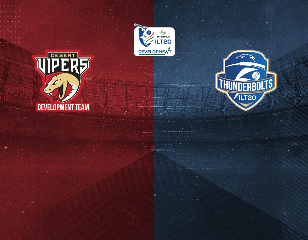 Match 6 of ilt20 development tournament, 2024: desert vipers development vs ilt20 thunderbolts banner