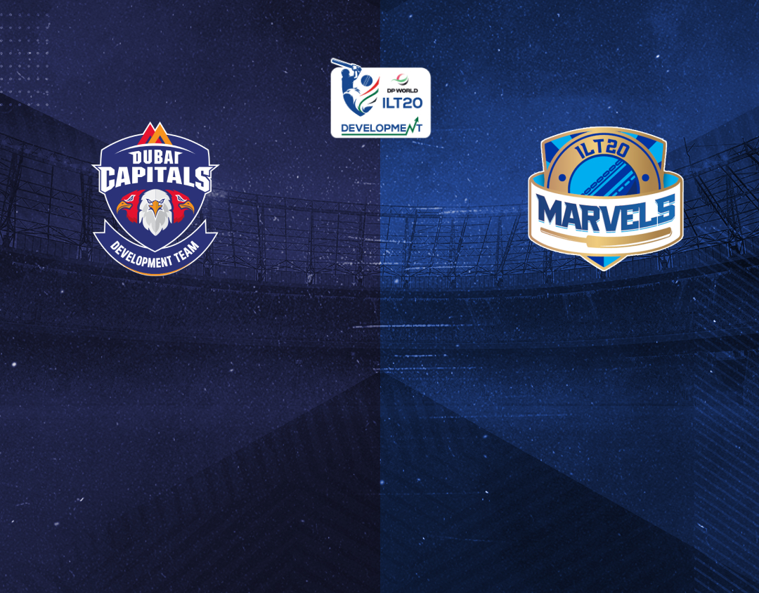 Match 7 of ilt20 development tournament, 2024: dubai capitals development vs ilt20 marvels banner